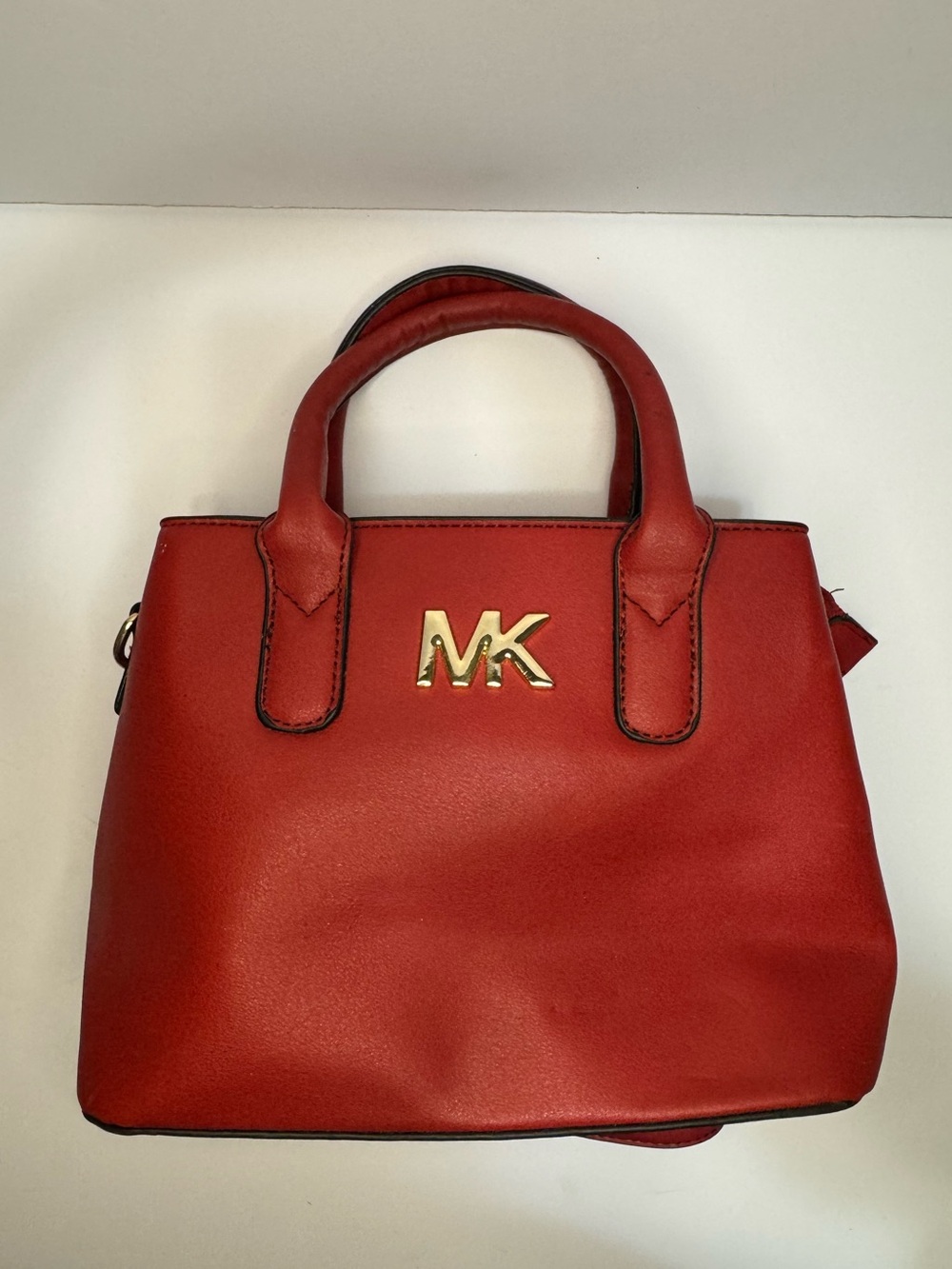 Michael Kors Red Leather Satchel
Crossbody Bag MK Gold Logo
Small Handbag Purse